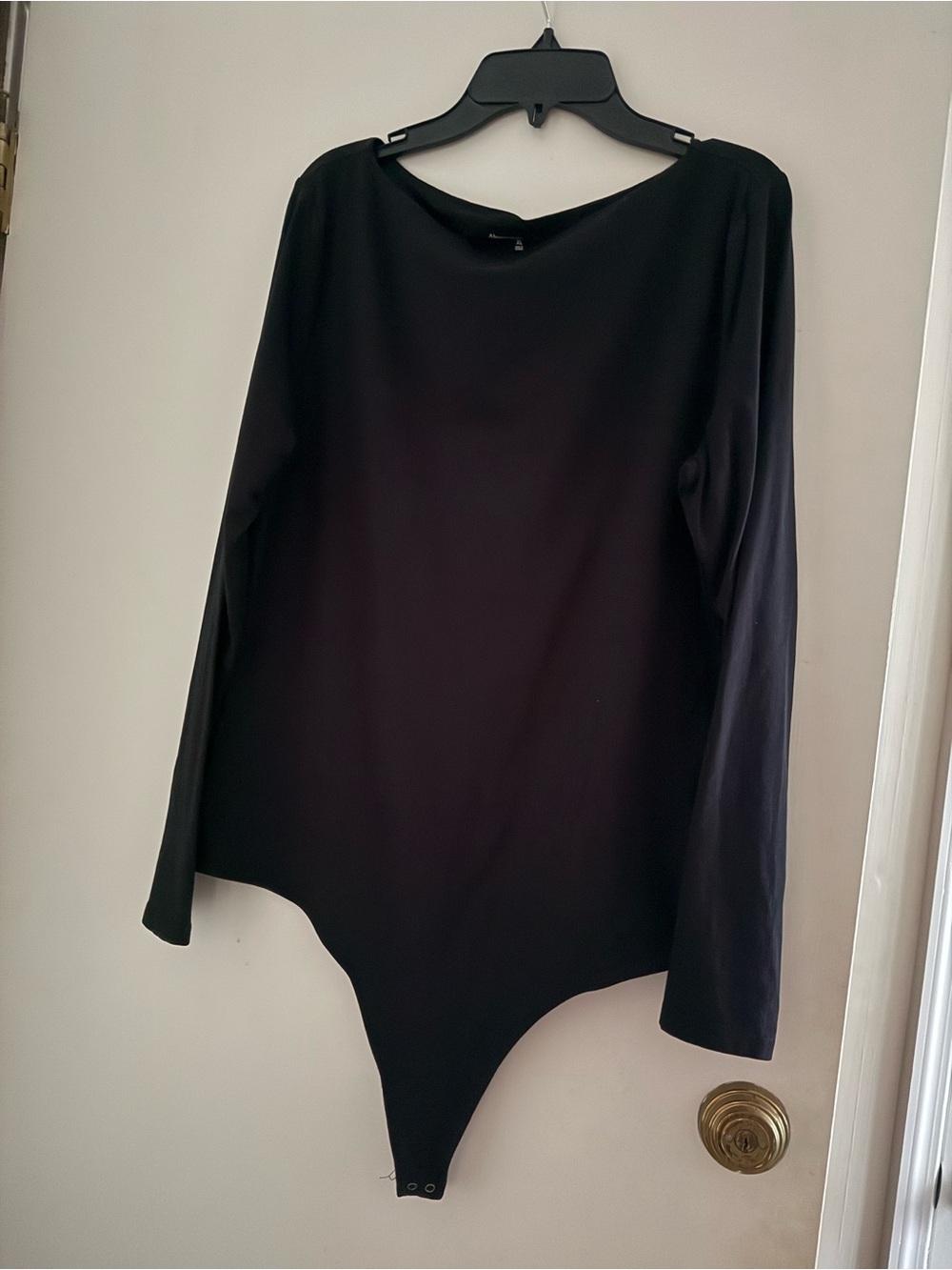 Abercrombie & Fitch Black Long-Sleeve Scoop-Neck Bodysuit